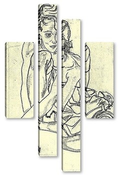 Модульная картина Девушка присевшая на корточки, 1918