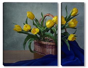 Модульная картина С желтыми тюльпанами