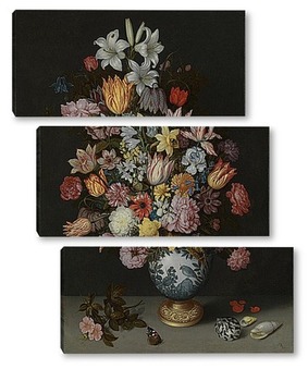 Модульная картина Натюрморт с цветами в Ван-Ли Ваза