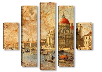 Модульная картина Венеция. Сепия
