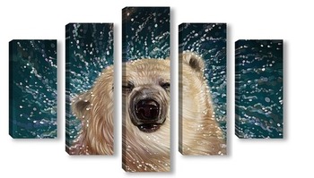 Модульная картина Белый медведь