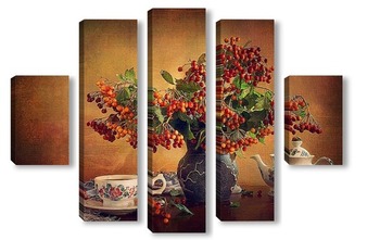 Модульная картина Чай с калиной