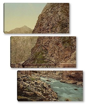 Модульная картина Дорога, первый мост, Грузия. 1890-1900 гг