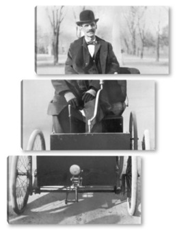 Модульная картина  Генри Форд в своём автомобиле,1896г.
