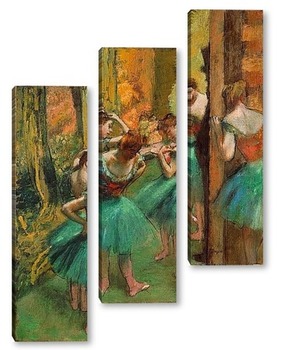 Модульная картина Танцовщицы в розовом и зеленом