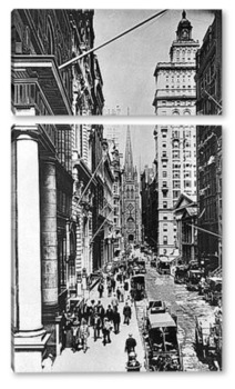 Модульная картина Вид сверху на Уолл Стритт,1890г. 