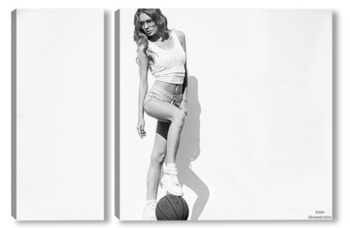 Модульная картина Спортивная девушка с мячом 