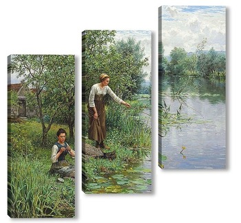 Модульная картина Двое женщин на рыбалке
