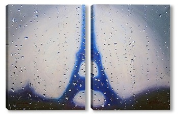 Модульная картина Paris. La pluie. Париж. Дождь.