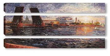 Модульная картина Дворцовый вид и два моста