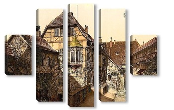 Модульная картина Замок Вартбург, Тюрингия, Германия.1890-1900 гг