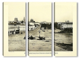 Модульная картина Трубная площадь.  Вид местности, прилегающей к Петровскому бульвару.1882