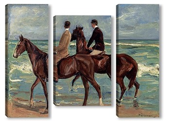 Модульная картина Два всадника на пляже