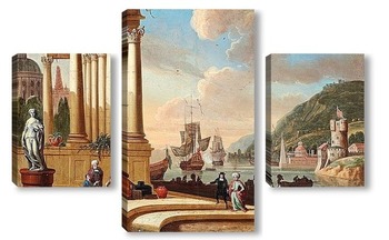Модульная картина Восточный порт с купцами