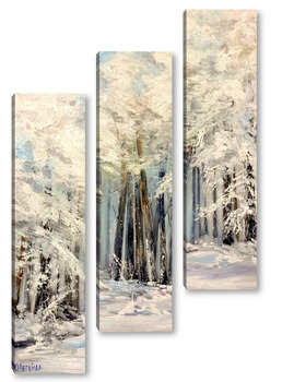 Модульная картина Зима в лесу