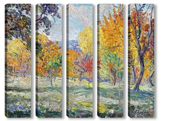 Модульная картина Пейзаж с деревьями
