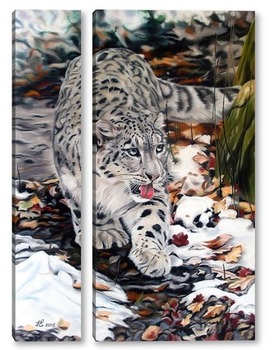 Модульная картина Снежный леопард