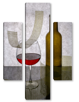 Модульная картина Натюрморт с красным вином
