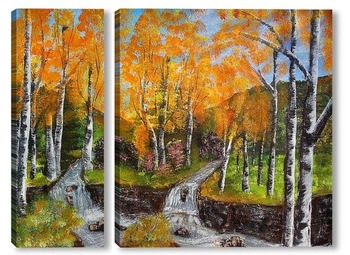 Модульная картина осень в лесу