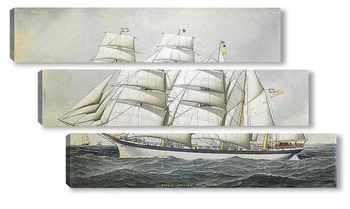 Модульная картина Британский корабль в море под всеми парусами