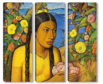 Модульная картина Хуанита среди цветов