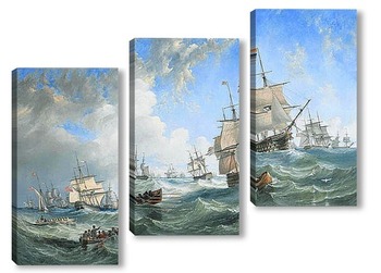 Модульная картина Канал флота в штормовую погоду