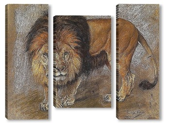 Модульная картина Шагающий лев