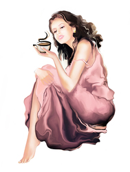    Девушка с чашечкой кофе